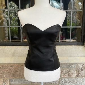 Black Leather Corset Top